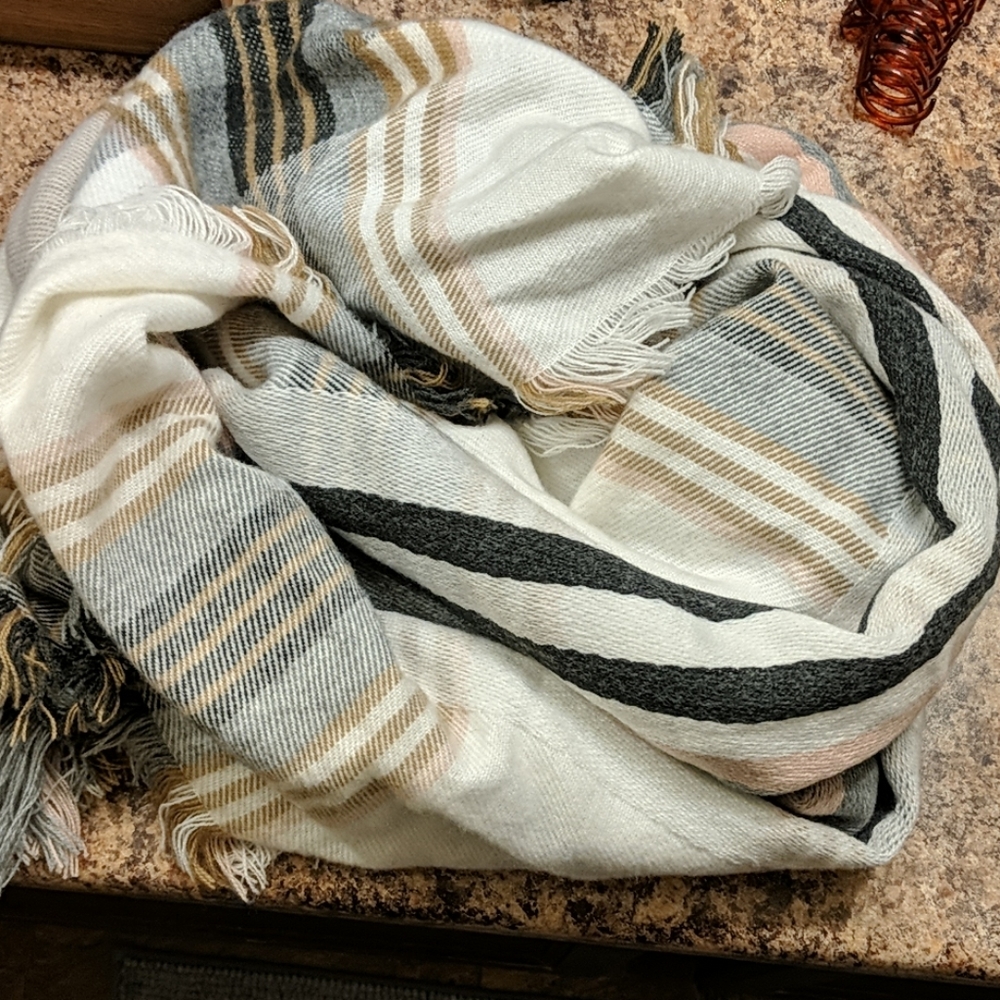 Warm striped scarf